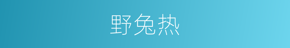 野兔热的同义词