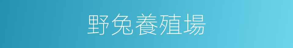 野兔養殖場的同義詞