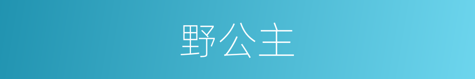 野公主的同义词