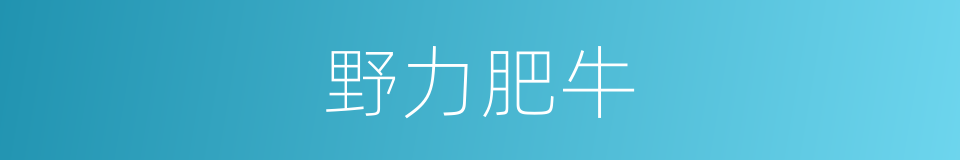 野力肥牛的同义词