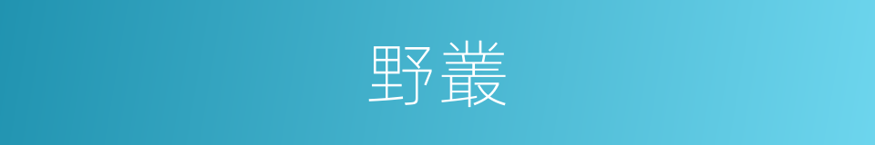 野叢的同義詞