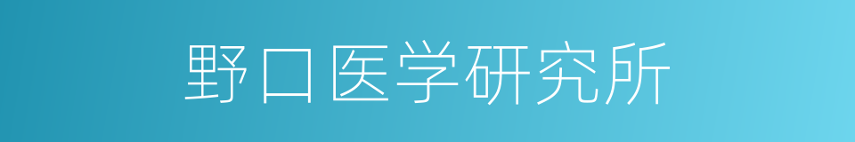 野口医学研究所的同义词