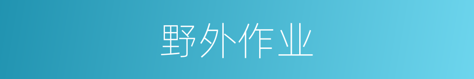 野外作业的意思