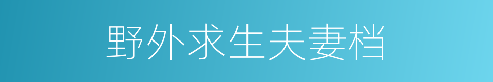 野外求生夫妻档的同义词