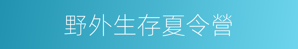 野外生存夏令營的同義詞