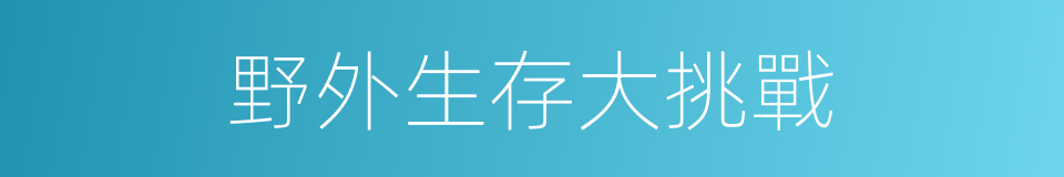 野外生存大挑戰的同義詞