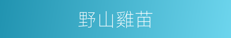 野山雞苗的同義詞