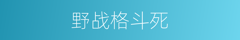 野战格斗死的同义词