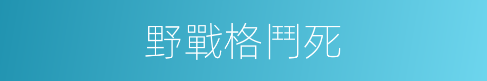 野戰格鬥死的同義詞