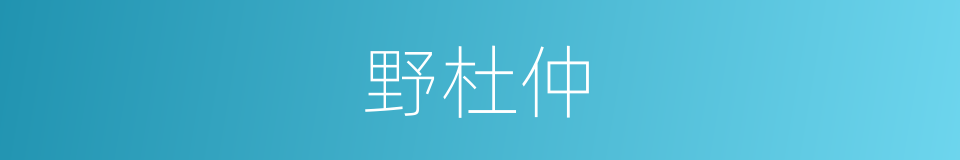 野杜仲的同义词