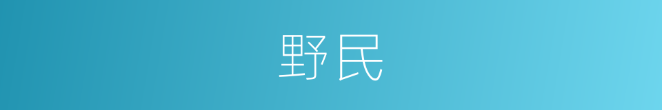 野民的意思
