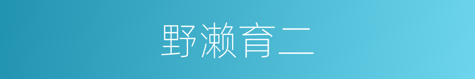 野濑育二的同义词