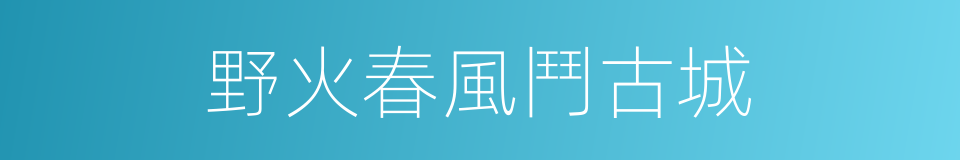 野火春風鬥古城的同義詞