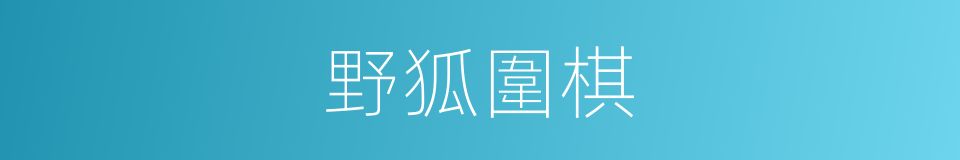 野狐圍棋的同義詞