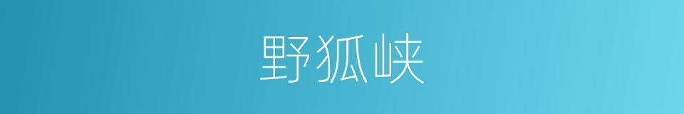 野狐峡的同义词