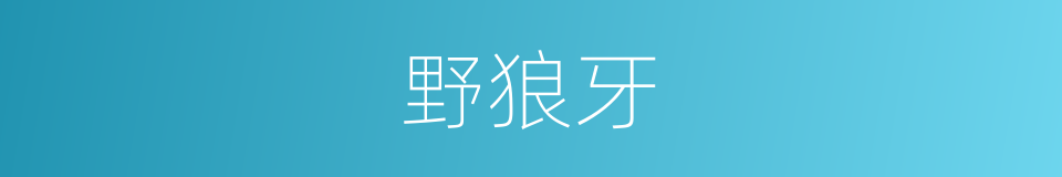 野狼牙的同义词