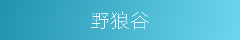 野狼谷的同义词