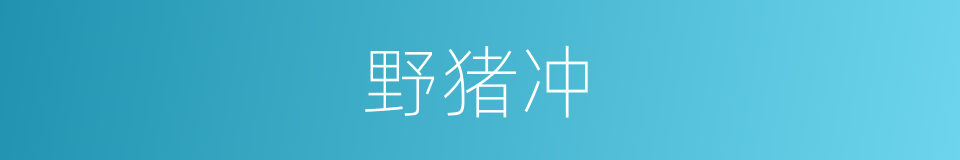野猪冲的同义词