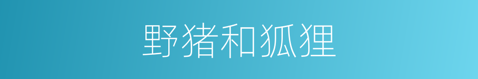 野猪和狐狸的同义词
