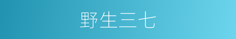 野生三七的同义词