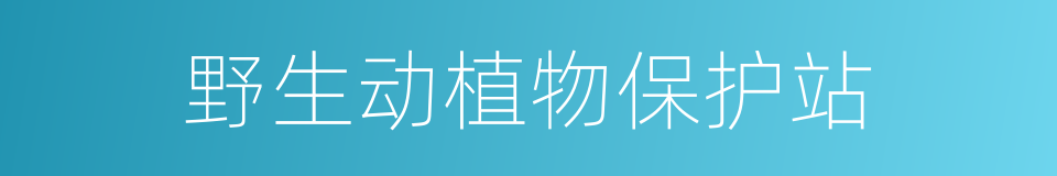 野生动植物保护站的同义词