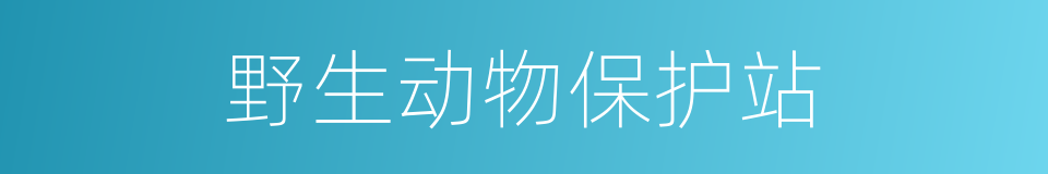 野生动物保护站的同义词