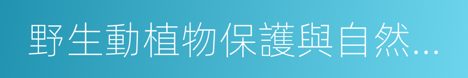 野生動植物保護與自然保護區管理司的同義詞