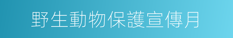 野生動物保護宣傳月的同義詞