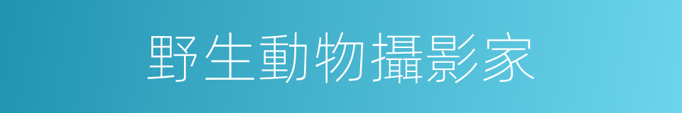 野生動物攝影家的同義詞