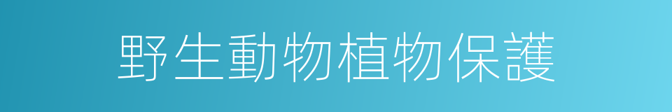 野生動物植物保護的同義詞