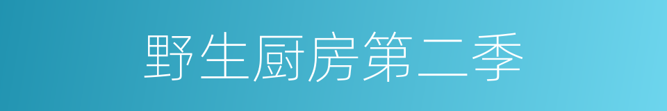 野生厨房第二季的同义词