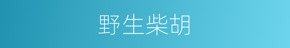 野生柴胡的同义词