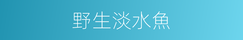 野生淡水魚的同義詞