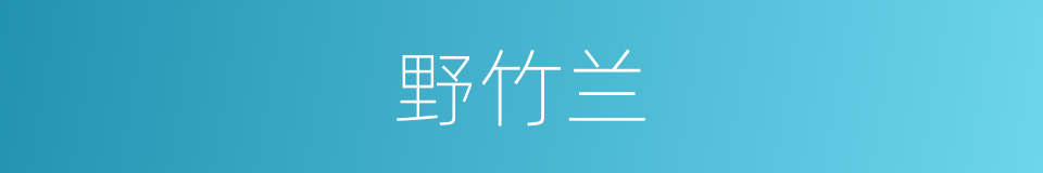 野竹兰的同义词