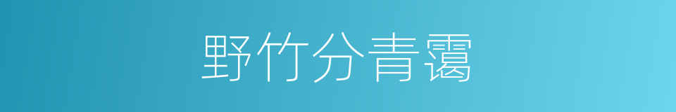 野竹分青霭的同义词