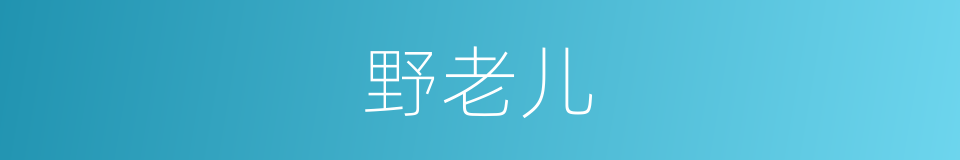 野老儿的意思