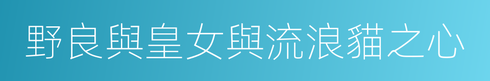 野良與皇女與流浪貓之心的同義詞