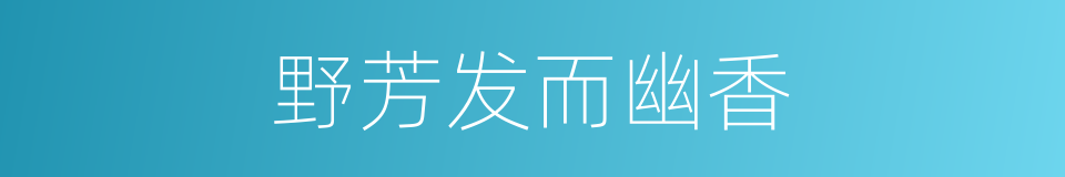 野芳发而幽香的同义词