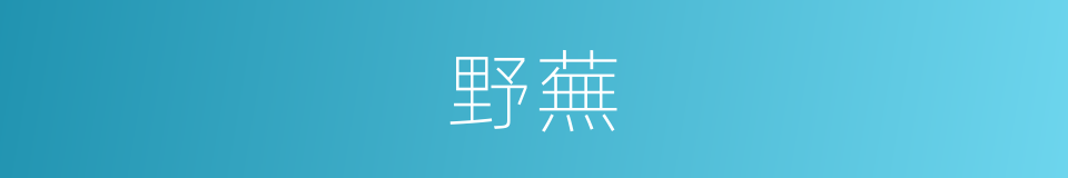 野蕪的意思
