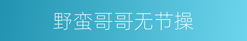 野蛮哥哥无节操的同义词