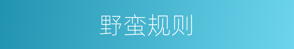 野蛮规则的同义词
