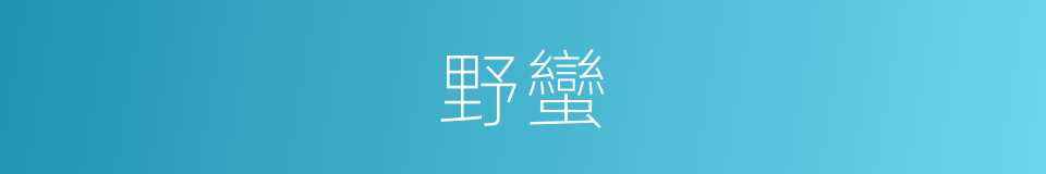 野蠻的意思