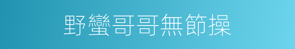 野蠻哥哥無節操的同義詞