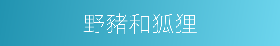 野豬和狐狸的同義詞