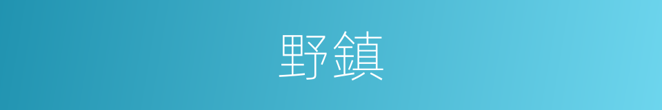 野鎮的同義詞