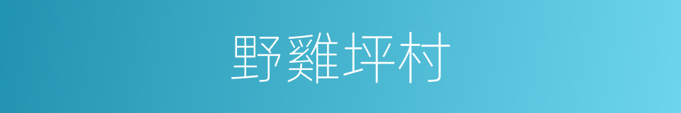 野雞坪村的同義詞