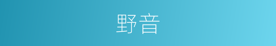 野音的意思