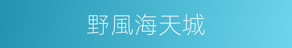 野風海天城的同義詞