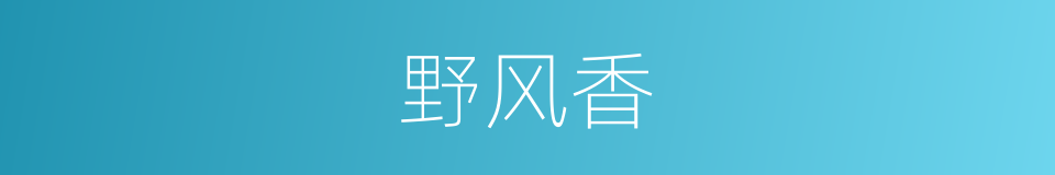 野风香的同义词
