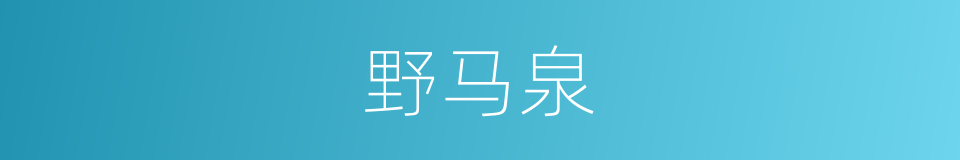 野马泉的同义词